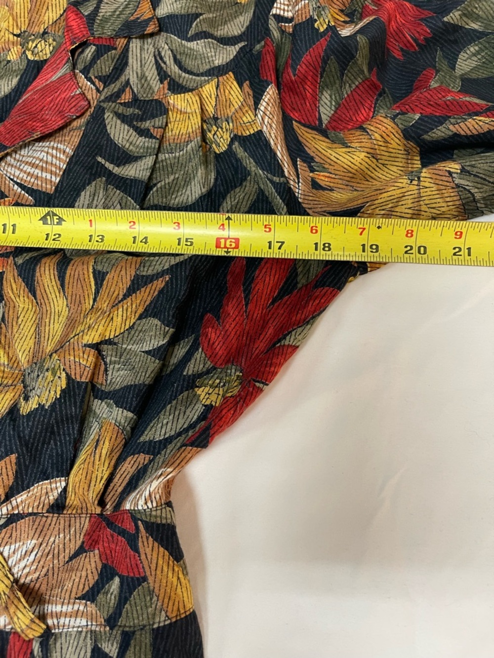 Tropical Midi Shirt Dress Boho Fall Button Front 3/4 Sleeve - Picture 8 of 8